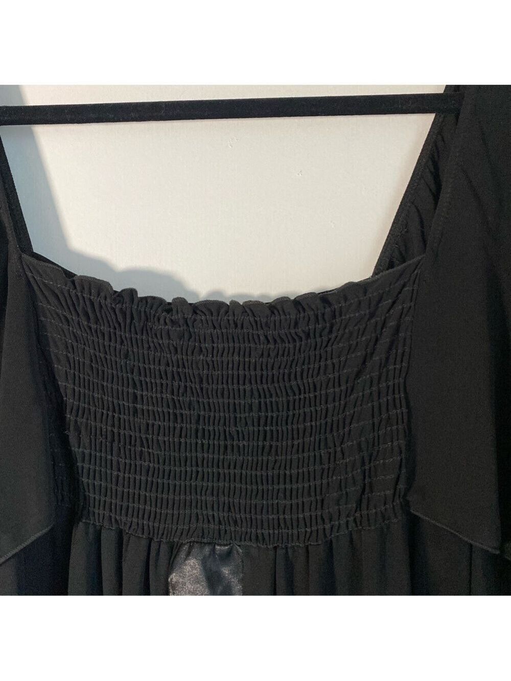 Whimsigoth Fairy Witchy Dark Feminine Dots Tunic Top Small Black Stretch Knit - Picture 3 of 11